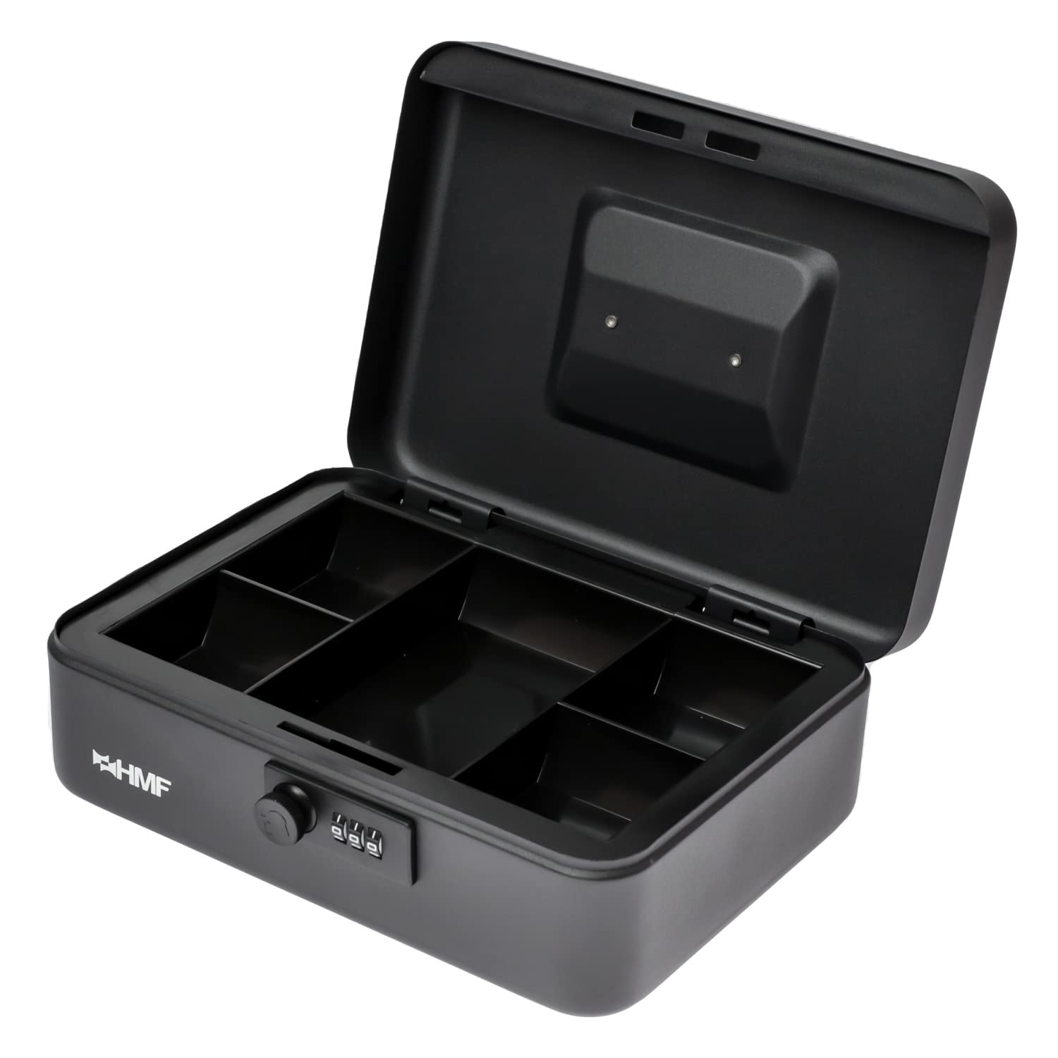 HMF 20017-02 Cash Box Lockable with Combination Lock 25 x 18 x 8.5 cm Black