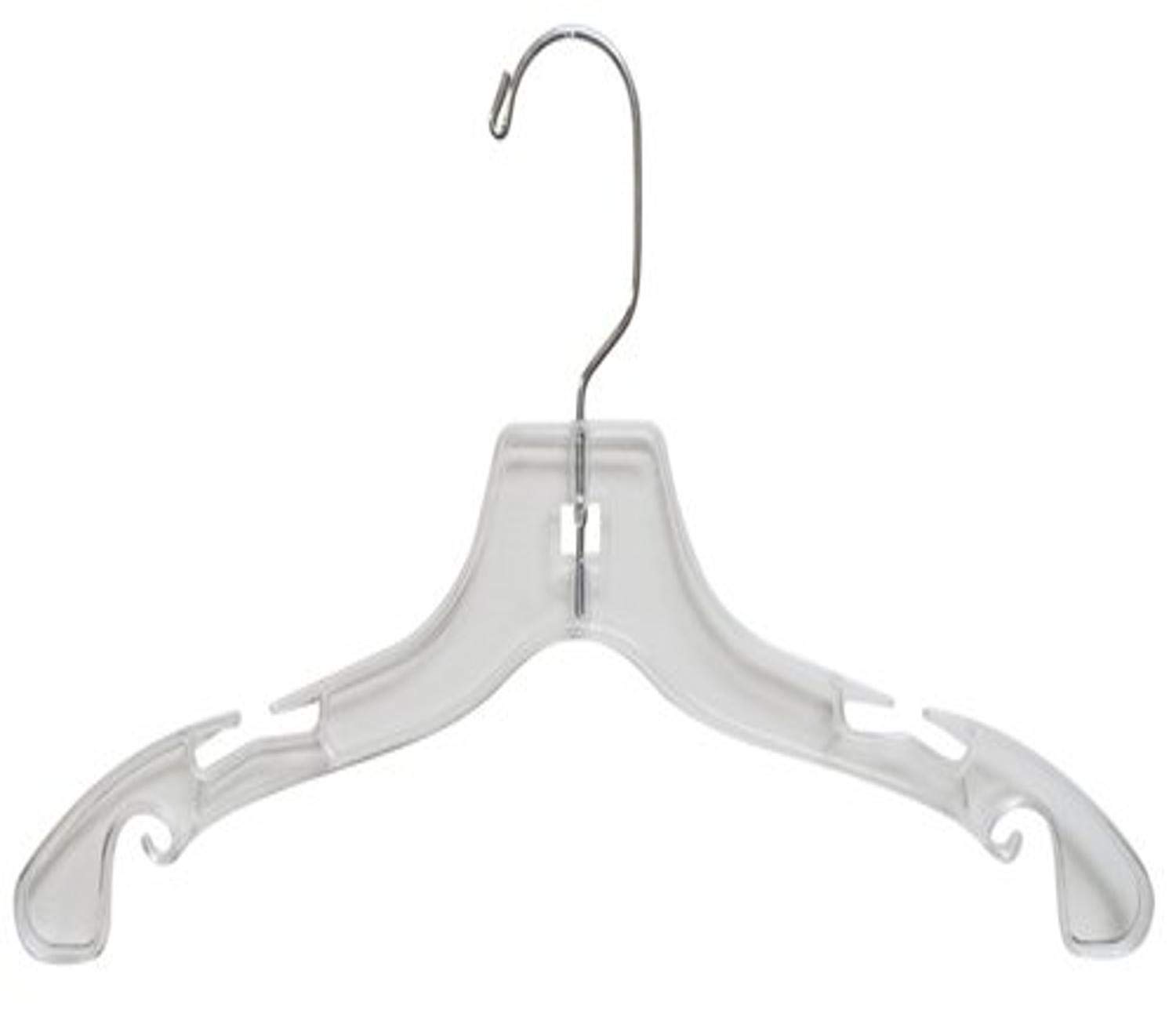 Clear Plastic Junior Top Hanger, Small 14 inch Space Saving Teen