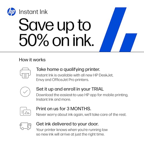 HP DeskJet 4255e Wireless All-in-One Color Inkjet Printer, Scanner, Copier, Best-for-Home, 3 Month Instant Ink Trial Included, AI-Enabled (588S6A)