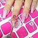 Nail Art Stencils Stickers Vinyl - 'Swirl Collection' 433 Guides Kit - 23 Shapes: Waves, Curvy & More Adhesives Stripe Patterns Designs in 3 Sheets Supplies Tape Foil Decals Craft Gift