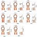185 PCS Copper Wire Lugs, Icstation Battery Cable Lugs Battery Cable Ends Ring Terminals Connectors Crimp Connector Assortment OT 5A 10A 20A 30A 40A 50A 60A 100A
