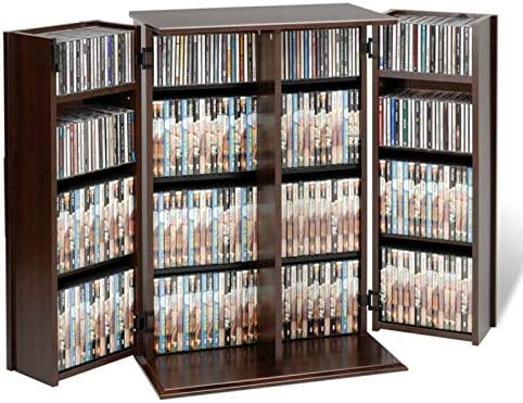 Atlin Designs 34" H Modern Wood Small Style Deluxe Media Cabinet with 2 Doors & Key Lock, Assembly Required, Incredible Quality, for Home Decor, in Espresso Finish