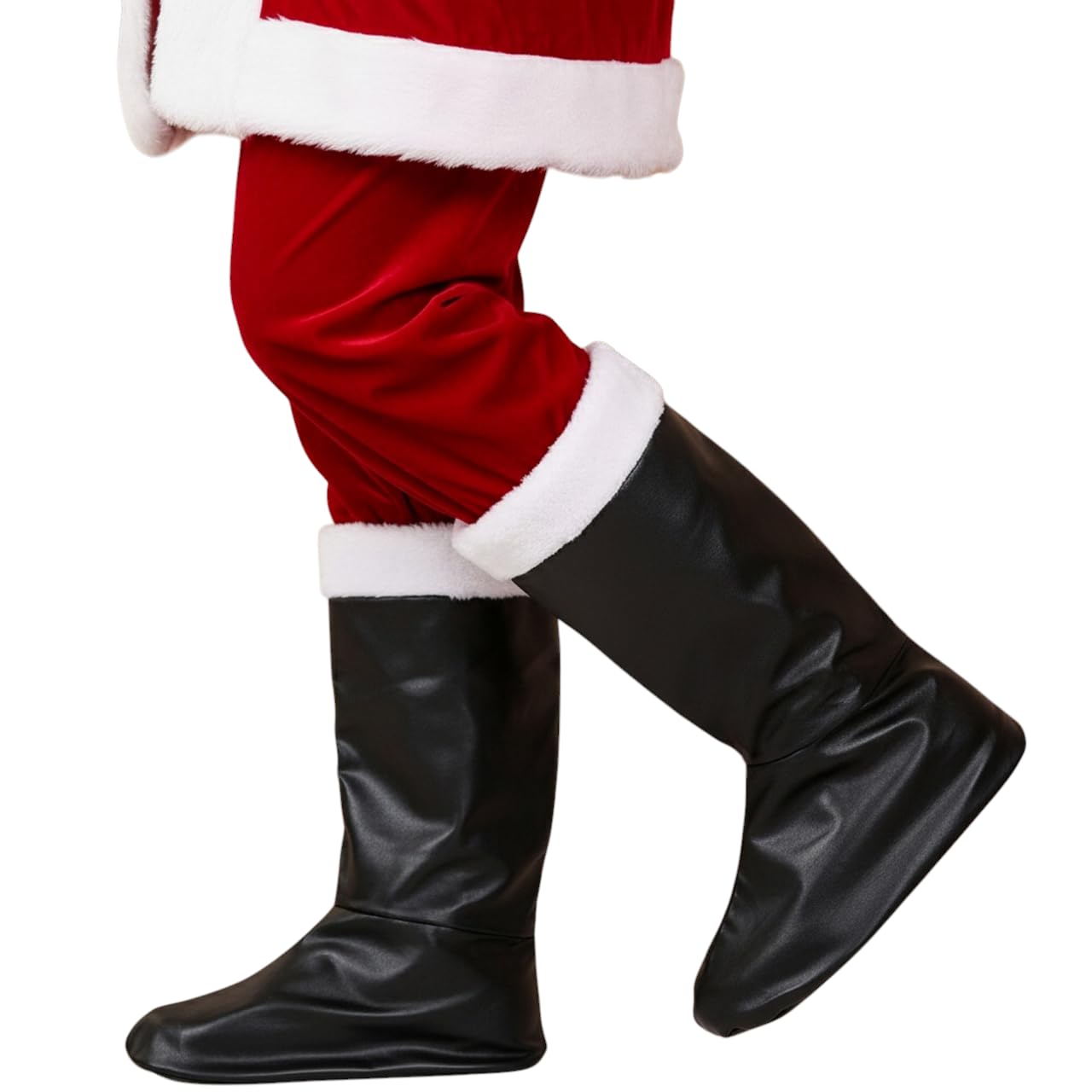 SHATCHI Santa Boot Covers Christmas Party Fancy Dress Costume Accessories Santa Clause Shoe Covers Tops Outfit