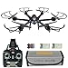 MJX X601H FPV RC Quadcopter Drone Big Bundle with Altitude-Hold Wi-Fi HD Live Camera RTF Helicopter, Extra: 7.4V 700mAh Battery, Explosionproof Battery Safe Bag, Voltage Checker Warning Buzzer Black