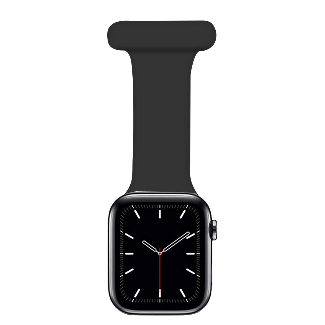Coholl fob strap Compatible with Apple Watch Strap 38mm/40mm, 42/44mm for Nurses Midwives Doctors Healthcare Paramedics Hikers, Soft Silicone Pin Fob for iWatch Series SE/6/5/4/3/2/1 (Black, 41mm)