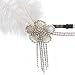 eforpretty 1920's Vintage Rhinestone Flower Flapper headband Headpiece with White Feather,One Size