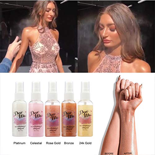ROMANTIC BEAR Rose Moisturizing Pearlescent Setting Spray Brightening Finishing Mist Shimmer Highlighter Makeup 50ml (#01)