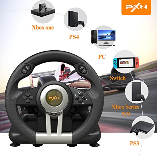 PXN Racing Wheel Gaming Steering Wheel for PC, V3II 180 Degree Driving