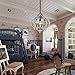 DOCHEER Farmhouse Wood Chandelier Distressed White 1-Light Round Vintage Wooden Pendant Hanging Lighting Fixtures for Dining Room, Bedroom, Kitchen Island, Foyer, Entryway