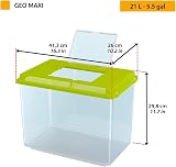 Ferplast Geo Maxi 21 L Plastic Tank Hydor Aquarium Terrarium Green 41.3x26x29.8 view 2