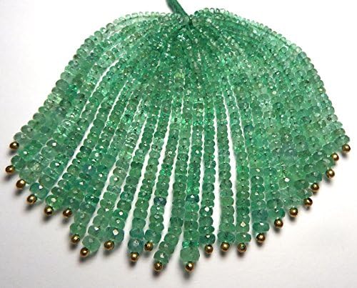 2.5" Strand EMERALD 2.5-4mm Faceted Rondelle Beads NATURAL