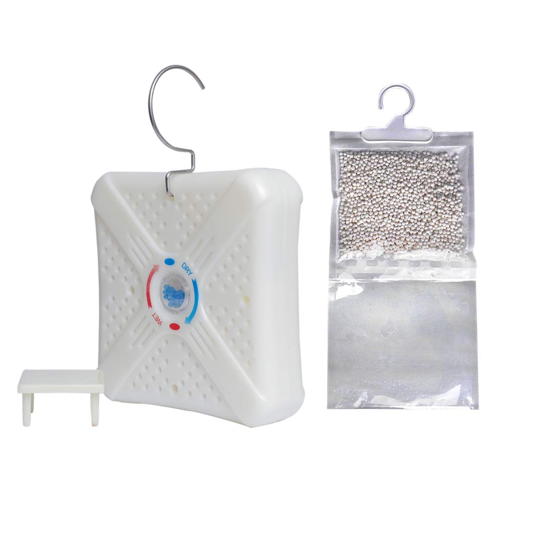 Aiyi Home dehumidifier and Moisture Absorber Set, 1 Mini Dehumidifier, 1 Hanging Bag, Dehumidifier Works Up to 10 Years. Drying Set for Home, Bedroom, Bathroom, RV, Closet