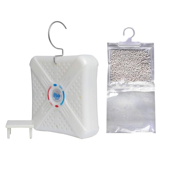 Aiyi Home dehumidifier and Moisture Absorber Set, 1 Mini Dehumidifier, 1 Hanging Bag, Dehumidifier Works Up to 10 Years. Drying Set for Home, Bedroom, Bathroom, RV, Closet