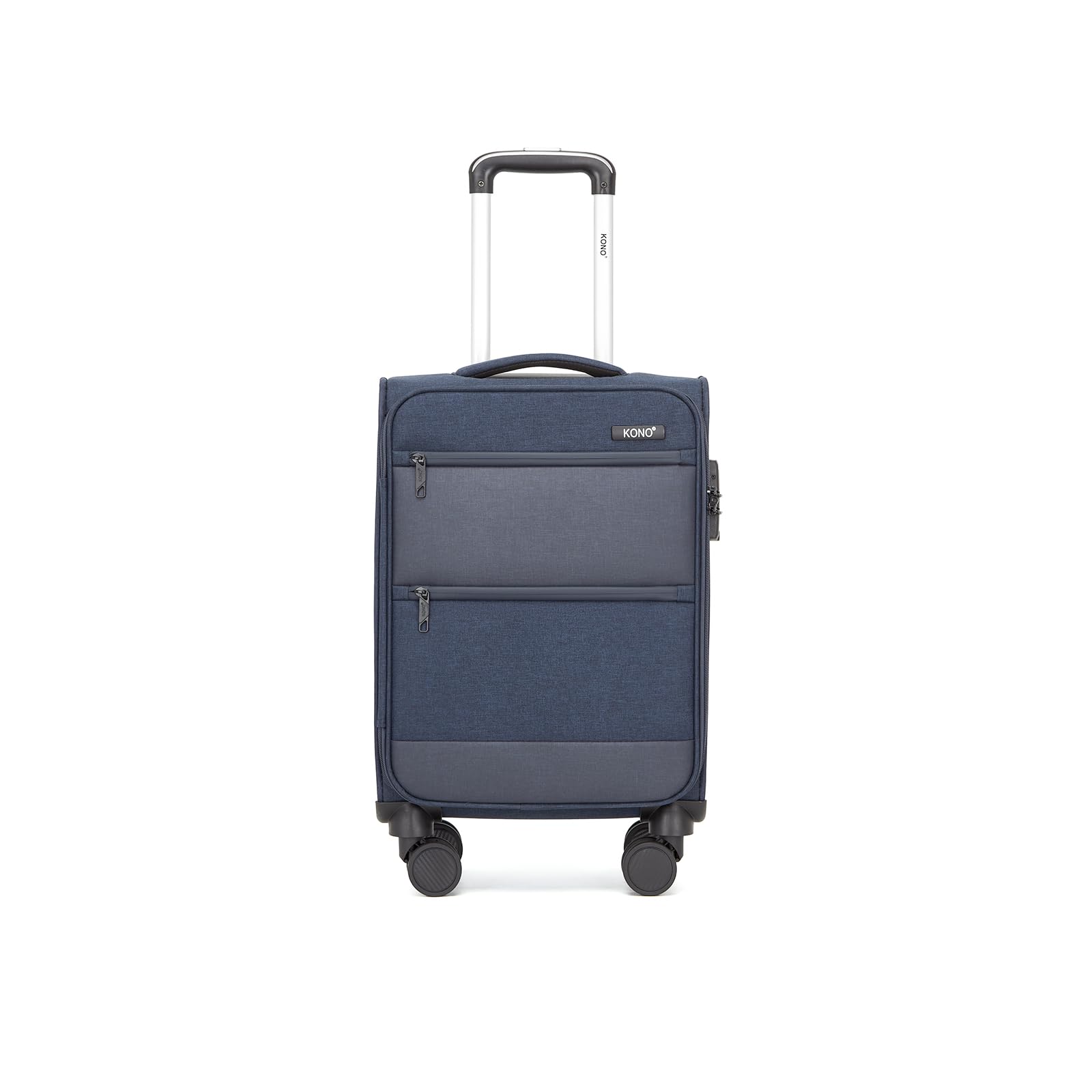 Photo 1 of Kono 20 Inch Softside Carry On Luggage Airline Approved 20 Inch Spinner Wheels Lightweight Waterproof Suitcase with TSA Lock for Business Travel (Small, Navy Blue)