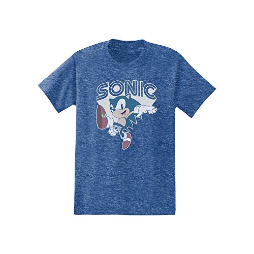 Sonic The Hedgehog - Throwback Hedgehog Adult T-Shirt (X-Large, Royal Heather)