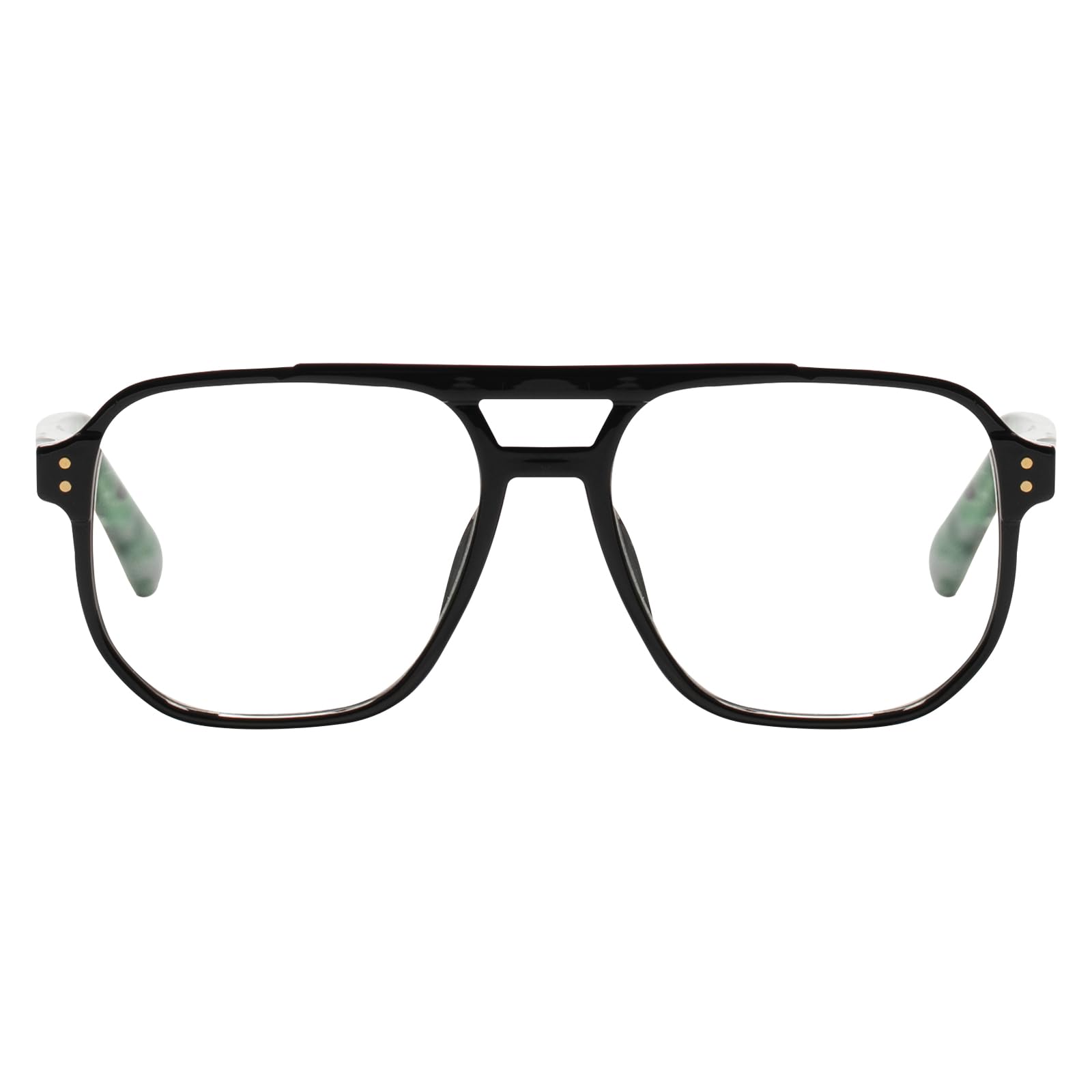 PEYEOISD Oversized Aviator Reading Glasses 1.5 Men Women, Large Frame Square Anti Blue Light Reader Eyeglasses with Spring Hange