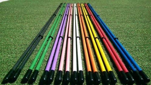 Golfnsticks "The Top Rated" Golf Alignment Sticks / Amazing Team Color Options / Made in the USA! / Fast! SUMMER BLOWOUT! (Red)