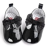 Voberry Toddler Baby Girls Boy's Sneaker Moccasins Anti-slip Soft Sole Bow Shoes (0~6Month, Black)