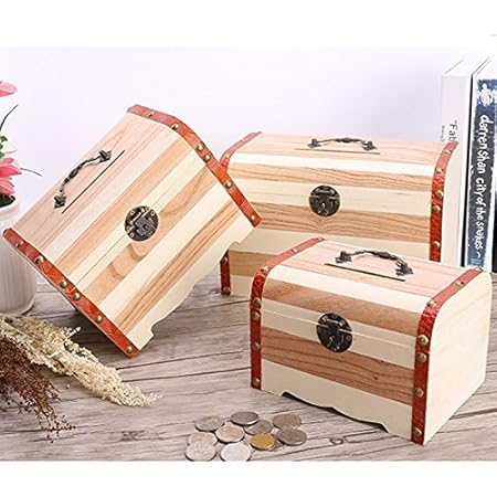 Hogar y cocina iTemer Cofre del Tesoro de Madera con Caja de