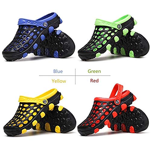 Cyiecw Unisex Breathable Garden Clogs Outdoor Walking Slippers Anti-Slip Beach Shower Sandals (9 US Women / 7 US Men, Blue)