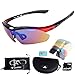 Cycling Sunglasses,Polarized Sports Glasses with 5 Replacement Lenses UV for Cycling Baseball