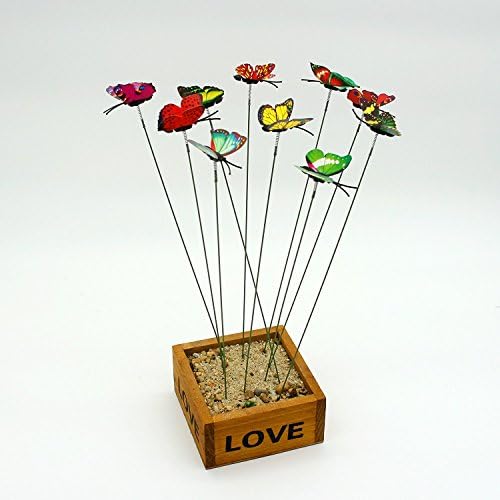 Miniature Ornaments, Megipet 28pcs Colorful Whimsical Butterfly Garden Ornaments Supplies for Garden Yard Planter