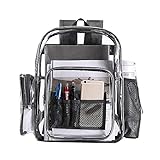 Clear Transparent PVC School Backpack, Heavy Duty Clear Backpack with Laptop Compartment for Work, Security, Sporting Events