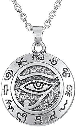 2PCS Men's silvering Eye of Horus Ancient Egypt Pendant Necklace