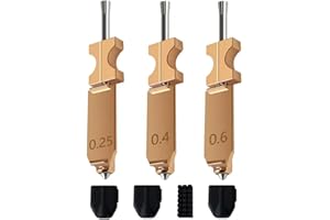 HzdaDeve 3PK Upgraded 0.25MM 0.4MM 0.6MM Hotend Kit for Flashforge AD5X Quick-Detachable Nozzle Extruder Quick Release Nozzle Heater Block Throat Tube with Extra 3PK Silicone Cover 1PK Nozzle Brush