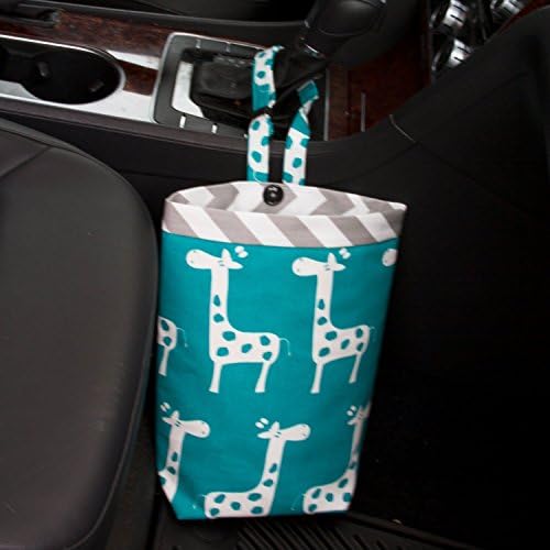 Car Trash Bag, Turquoise Girrafes, Customizable, Car Organizer, Auto Bag, Auto Organizer, Car Accessories, Car Gift, Auto Trash Can