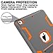 TOPSKY Case for New iPad 9.7 2018,iPad 6th/5th Generation Case,Three Layer Shockproof Defender Protective Case Cover for Apple iPad 9.7 2017/2018 A1893 A1954 A1822 A1823,Grey Orange