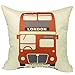 Luxbon - The Routemaster Red London Bus Cotton Linen Throw Pillow Case Cushion Cover 18 x 18/45X45CM Insert Not Included