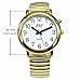 English Talking Watch for Blind People or The Elderly and Visually Impaired People with Alarm of Quartz, Talking Date and time, Golden Color, White Face