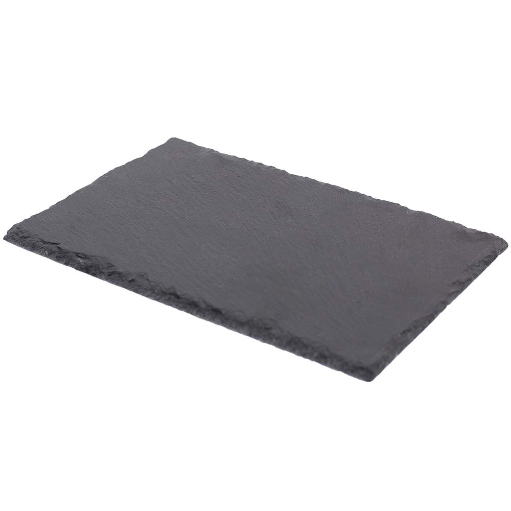 Home Basics Black Modern Slate Cheese Platter Tray (8" x 12") Cutting Board