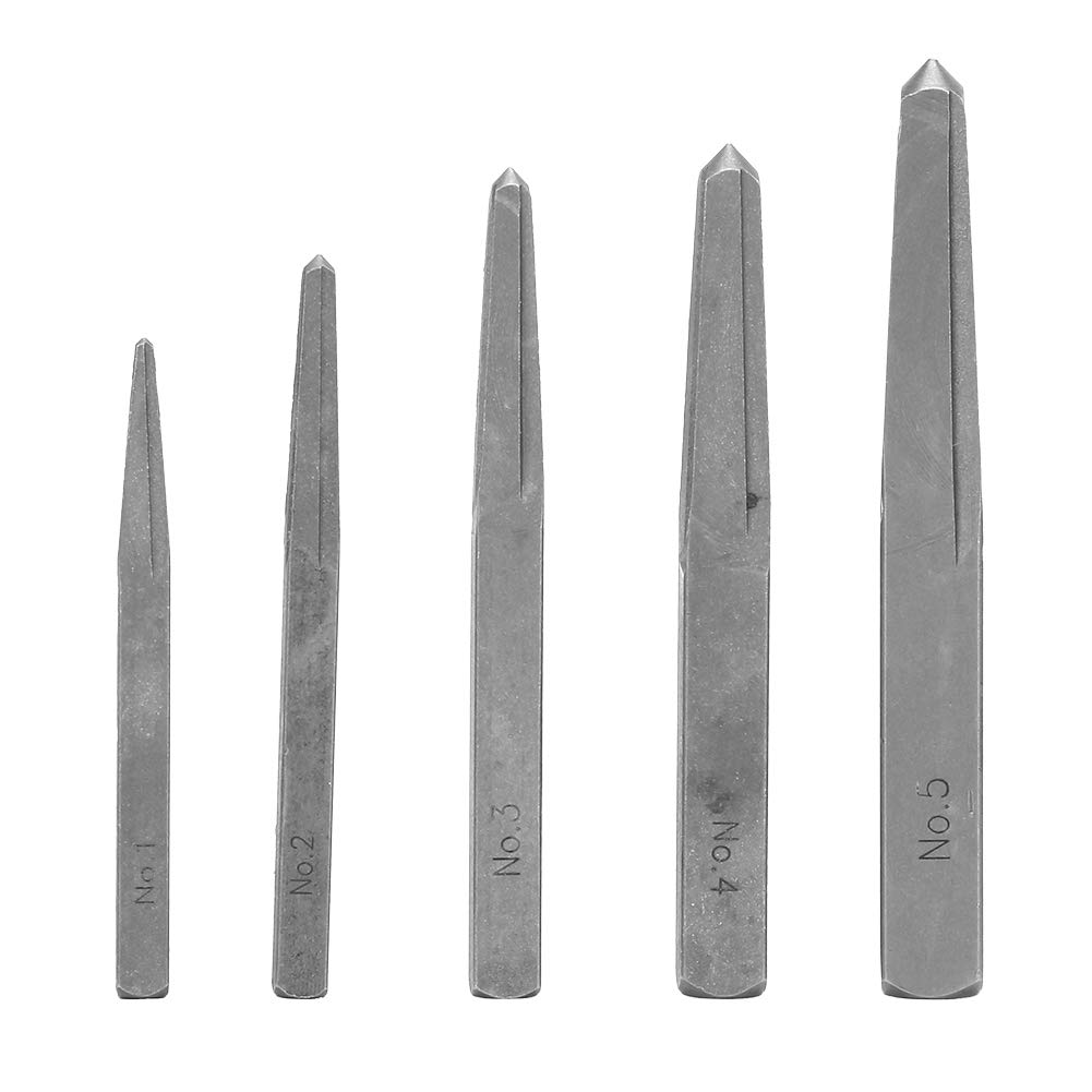 Plyisty 5Pcs Damaged Screw Extractor Set, Broken Screw Extractor Set, Easy Out Stripped Screw Remover, Square Type Damaged Bolts Removal Tool