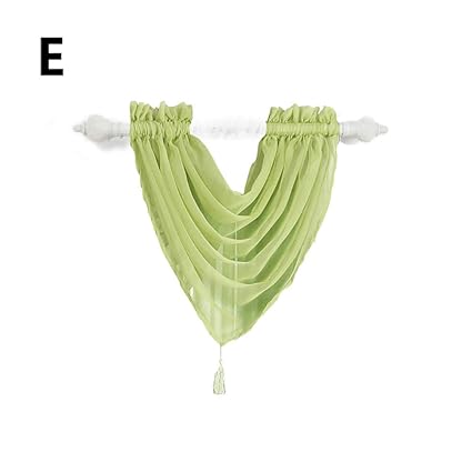 FidgetGear Solid Color Translucidus Curtain Swag for Living Room Home Decoration Fruit Green
