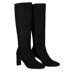Athlefit Tall Black Boots for Women Knee High