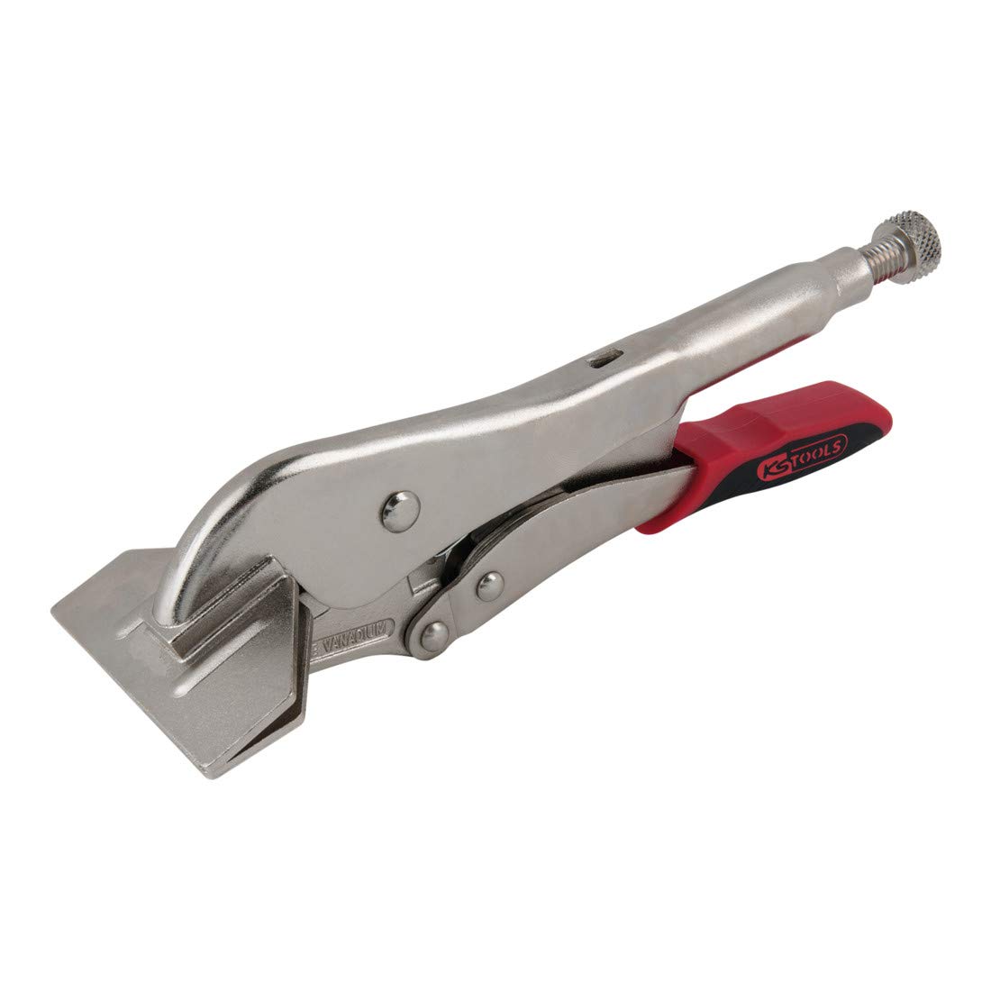 KS TOOLS 115.2077 Wide jaw flat die locking pliers with quick-release lever