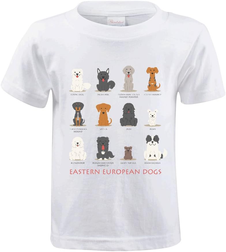 Snowl Set of Eastern European Dogs Child Crew Neck Customized Shirts