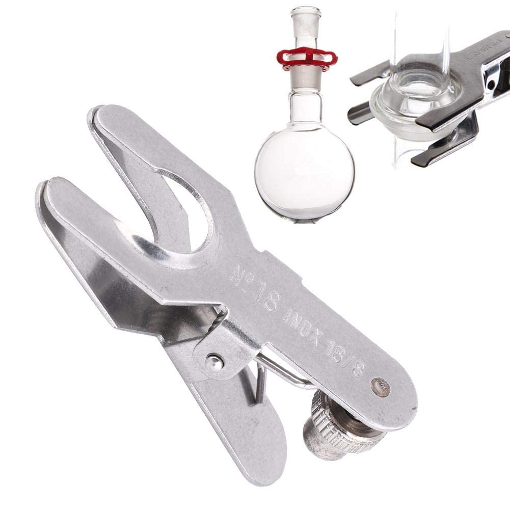 Hztyyier Stainless Steel Clamp Pinch Clip Glass Ball Clamp Laboratory Tools Spherical Joint Glassware Clip Size 18#
