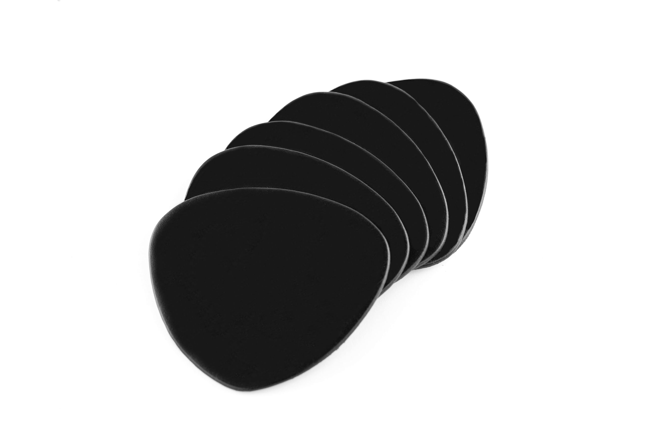 Brute Strength - Full grain leather coasters - Black - Semi-round - 6 pcs - Ovale coaster for glass - Coasters for drinks - includes holder