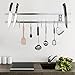 HOMEMAXS Magnetic Knife Holder, 17 inches Strong Stainless Steel Magnetic Knife strip, Double Knife Bar with 8 Removable Hooks Knife Rack Tool Holder