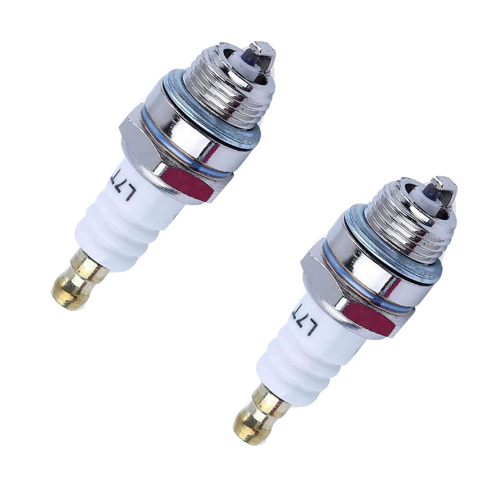 2 PCS L7T Spark Plug Universal 2 Stoke Engine Spark Plug Nickel Alloy Lawnmower Spark Plugs for Strimmer Chainsaw Lawnmower Hedge Trimmer Cutter Replacement Accessories