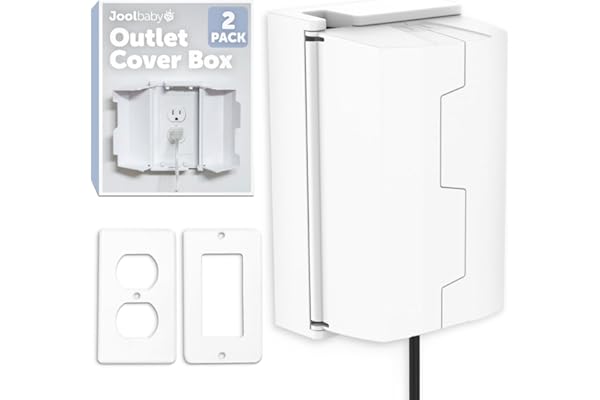 Outlet Cover Box for Child Safety (2 Pack) Duplex & Decorator Electrical Outlet Plates, Concealed Access Buttons, and Spaciou