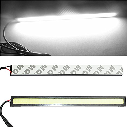 LotFancy 2 PCS Waterproof Aluminum High Power 6W Xenon White Slim COB LED DRL Daylight Driving Daytime Running Light For Car SUV Sedan Coupe Vehicle