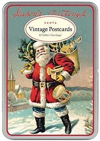 Immagini Cartoline Natale Vintage.Cavallini Brillantini Greetings Postale Carte Vintage Babbo Natale Tin Of 12 Cartoline 6 Designs 2 Per Design Amazon It Casa E Cucina