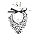 Holylove Woman Fashion Handmade White Glass Beads Choker Statement Necklace with Earrings Jewelry Set-N0008455 Set