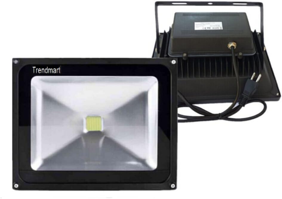 Led Floodlight Lamp 50w Cool White with Plug Waterproof IP 65 Outdoor Security Wash Flood Light, Landscape Lighting（Black Case 50W）