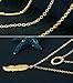 Wowanoo Simple Multilayer Pendant Necklace Boho Feather Chain Necklace Jewelry for Women 3G