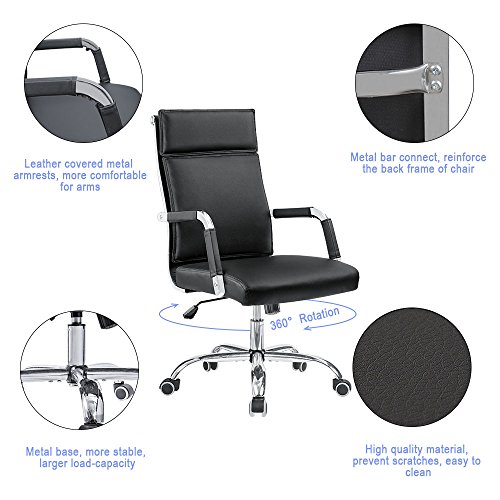 image for Homall Office Chair Mid-Back Computer Chair Modern Desk Chair PU Leath